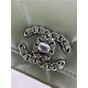 Chanel 19 WALLET ON CHAIN-A Shiny Lambskin, Gold/Silver-Tone & Ruthenium-Finish Metal Green A