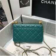 Chanel WALLET ON CHAIN Calfskin & Gold-Tone Metal AP2289 Olive High