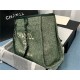 SHOPPING BAG Mixed Fibers & Silver-Tone Metal Green High