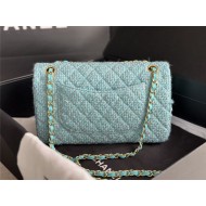 Chanel Medium Classic Flap Bag Tweed Green High