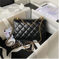 Chanel SMALL FLAP BAG Calfskin & Gold-Tone Metal AS2649 Black A