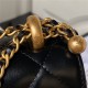 Chanel SMALL FLAP BAG Calfskin & Gold-Tone Metal AS2649 Black A