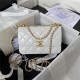 Chanel SMALL FLAP BAG Calfskin & Gold-Tone Metal AS2649 White A