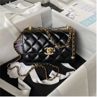 Chanel MINI FLAP BAG Calfskin & Gold-Tone Metal AS2615 Black A