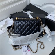 Chanel WALLET ON CHAIN Calfskin & Gold-Tone Metal AP2289 Black A