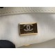 SMALL FLAP BAG Calfskin, Imitation Pearls & Gold-Tone Metal White High