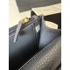 Classic Wallet on Chain A33814 Grained Calfskin Gold/Silver Metal Navy B