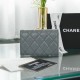 FLAP CARD HOLDER Grained Calfskin & Silver-Tone Metal High