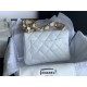 SMALL FLAP BAG AS3214 Lambskin & Gold-Tone Metal White A