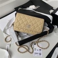 Chanel Wallet on Chain AP2734 Grained Calfskin & Gold-Tone Metal Beige A