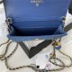 CLUTCH WITH CHAIN Denim & Gold-Tone Metal Dk-Blue AP1628 A