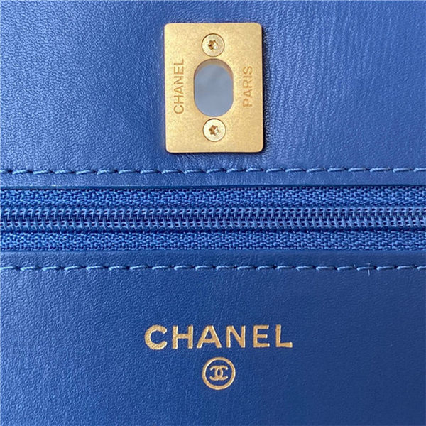 WALLET ON CHAIN Denim & Gold-Tone Metal Blue AP1450 A