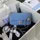 MINI FLAP BAG Denim & Gold-Tone Metal Blue AS1787 A