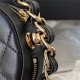 CLUTCH WITH CHAIN Lambskin & Gold Metal Black A