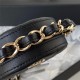 CLUTCH WITH CHAIN Lambskin & Gold Metal Black A