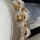 CLUTCH WITH CHAIN Lambskin & Gold Metal White A