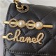 MINI FLAP BAG Lambskin, Glass Pearls, Imitation Pearls, Strass, Gold, Silver & Ruthenium Finish Metal Black A