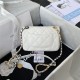 MINI FLAP BAG Lambskin, Glass Pearls, Imitation Pearls, Strass, Gold, Silver & Ruthenium Finish Metal White A