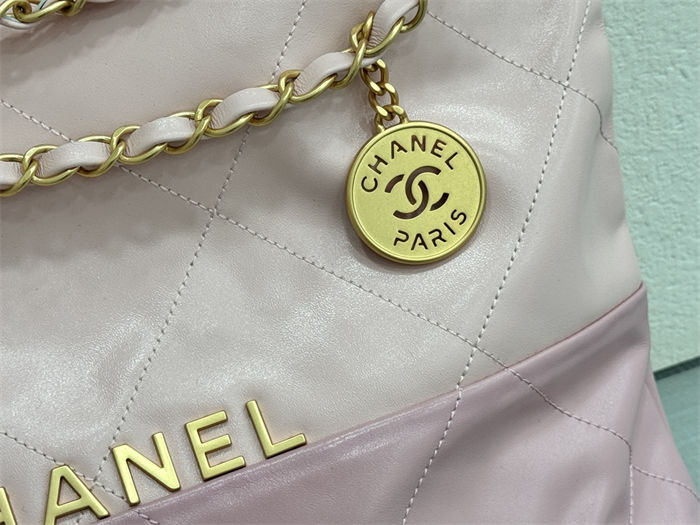 Chanel 22 SMALL HANDBAG Patchwork Shiny Calfskin & Gold-Tone Metal AS3260 High