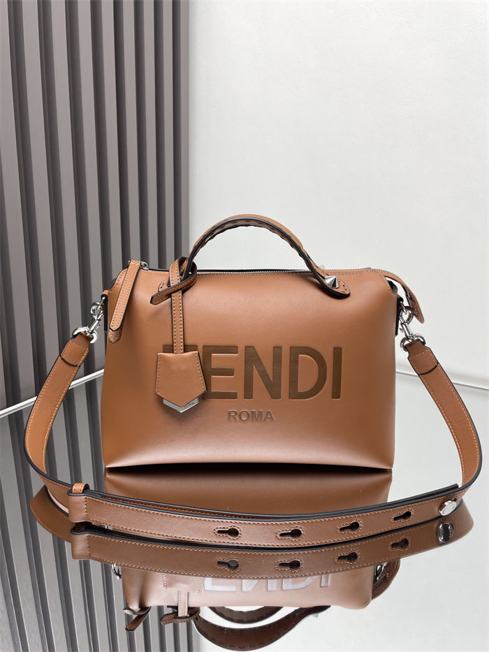 Fendi By The Way Medium Boston bag leather Brown High