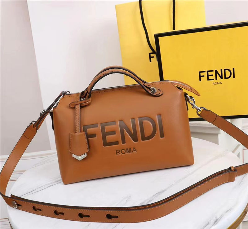 Fendi By The Way Medium Boston bag leather Brown High