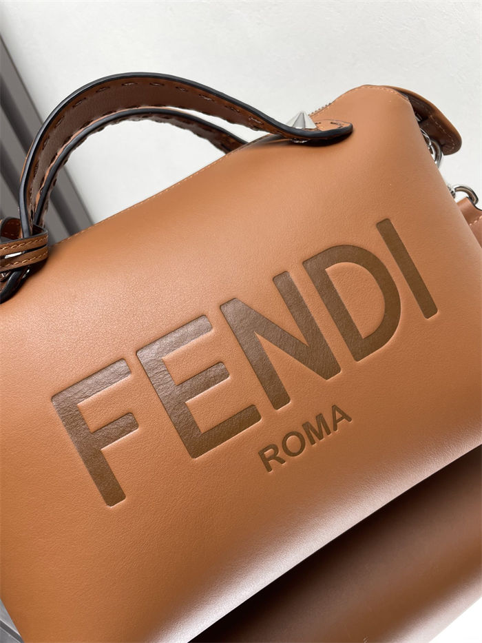 Fendi By The Way Medium Boston bag leather Brown High