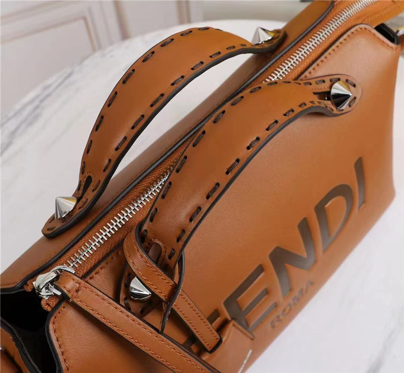 Fendi By The Way Medium Boston bag leather Brown High