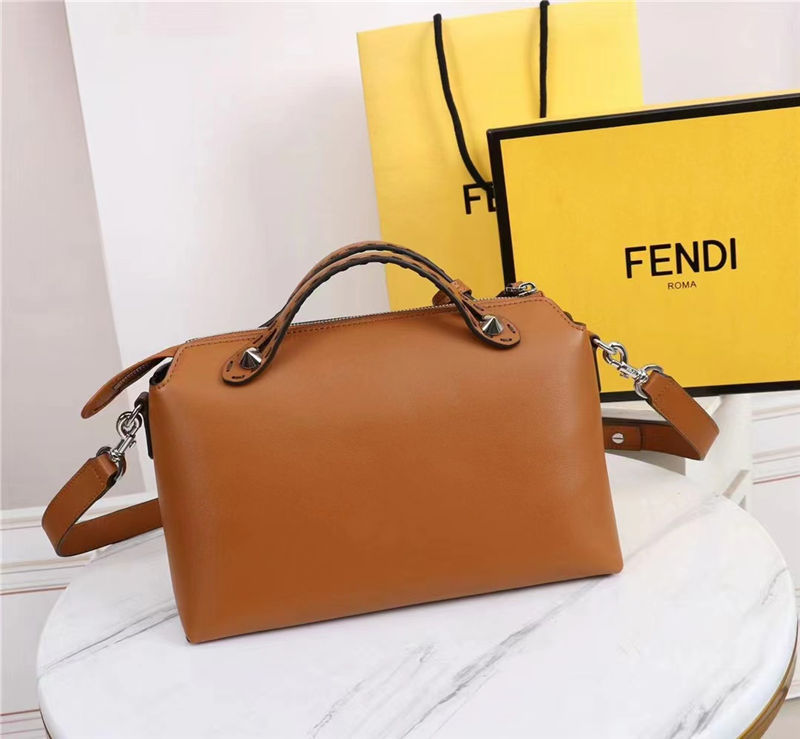 Fendi By The Way Medium Boston bag leather Brown High