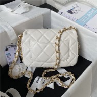 Chanel MINI FLAP BAG Calfskin AS4263 White A