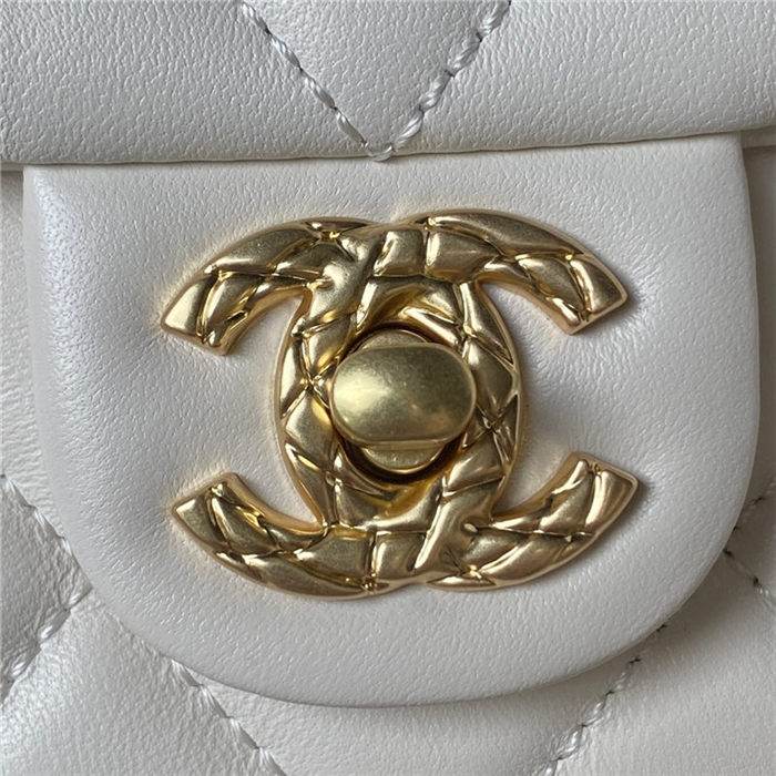 Chanel MINI FLAP BAG Calfskin AS4263 White A