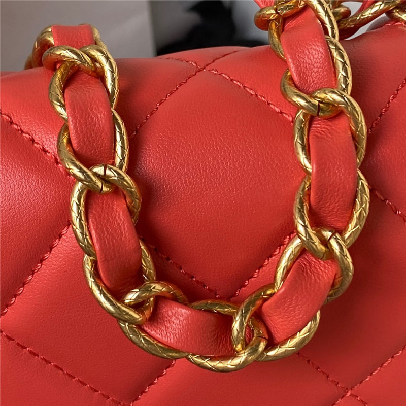 Chanel MINI FLAP BAG Calfskin AS4263 Red A