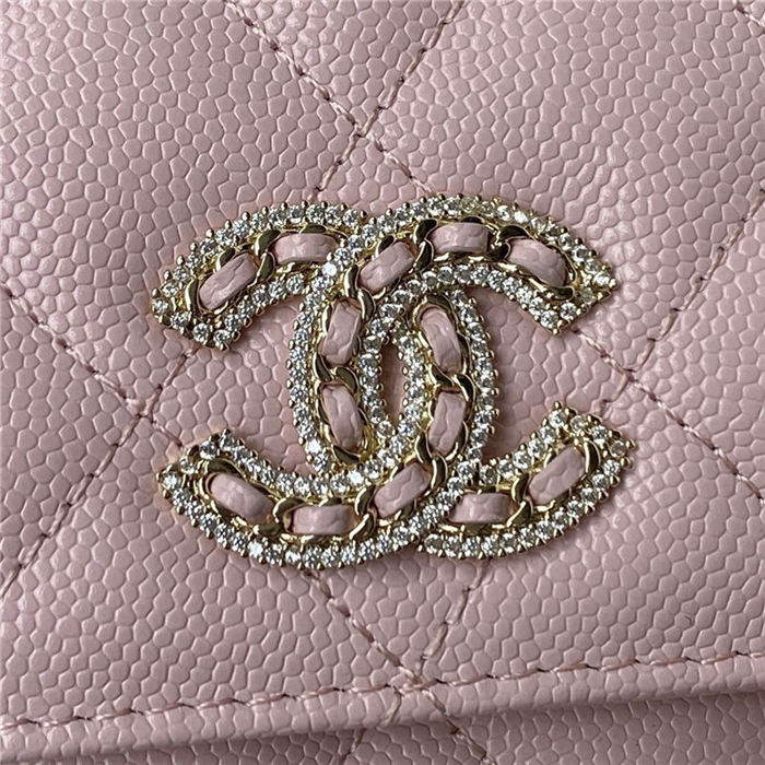 Chanel Wallet on Chain AP2734 Grained Calfskin & Gold-Tone Metal Pink A