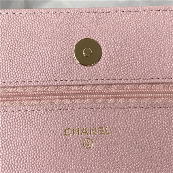 Chanel Wallet on Chain AP2734 Grained Calfskin & Gold-Tone Metal Pink A