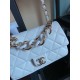 Chanel FLAP BAG AS1354 Lambskin & Gold-Tone Metal White High