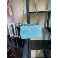 Chanel FLAP BAG AS1354 Lambskin & Gold-Tone Metal Blue High