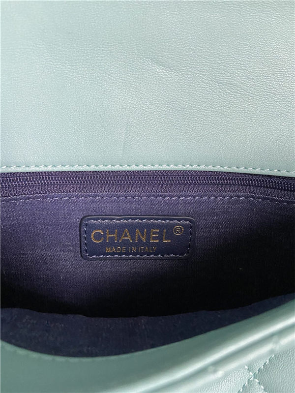 Chanel FLAP BAG AS1354 Lambskin & Gold-Tone Metal Blue High