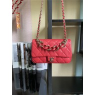 Chanel FLAP BAG AS1354 Lambskin & Gold-Tone Metal Red High