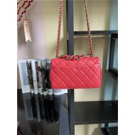 Chanel FLAP BAG AS1354 Lambskin & Gold-Tone Metal Red High