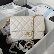 Chanel SMALL FLAP BAG Calfskin AS4264 White A