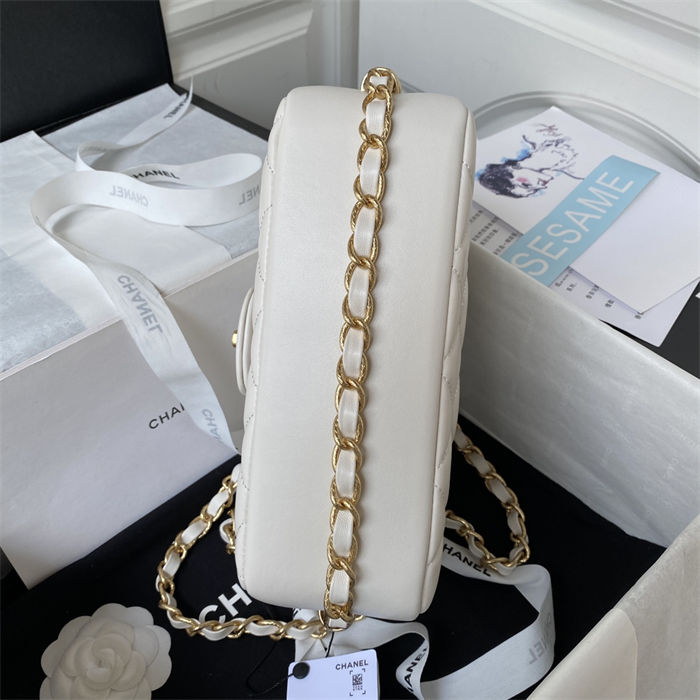 Chanel SMALL FLAP BAG Calfskin AS4264 White A