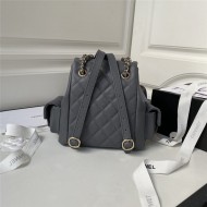 Chanel SMALL BACKPACK AS4399 Grained Shiny Calfskin & Gold-Tone Metal Grey A