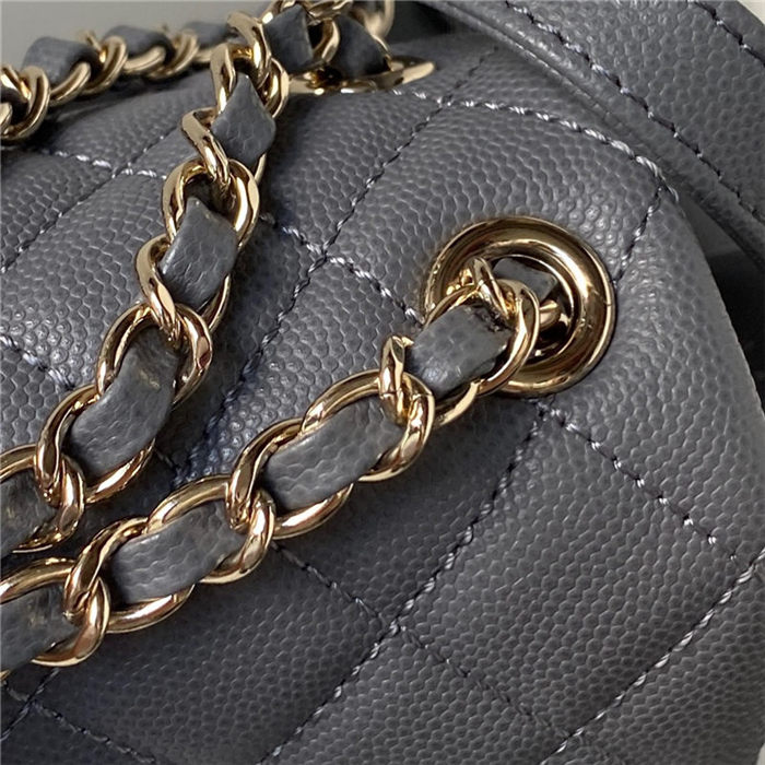 Chanel SMALL BACKPACK AS4399 Grained Shiny Calfskin & Gold-Tone Metal Grey A