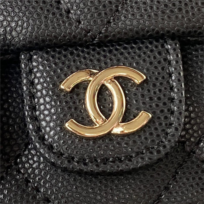 Chanel BACKPACK AS4398 Grained Shiny Calfskin & Gold-Tone Metal Black A