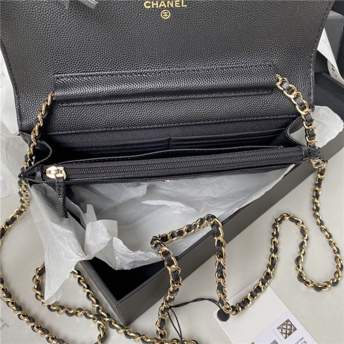 Chanel Wallet on Chain AP2734 Grained Calfskin & Gold-Tone Metal Black A