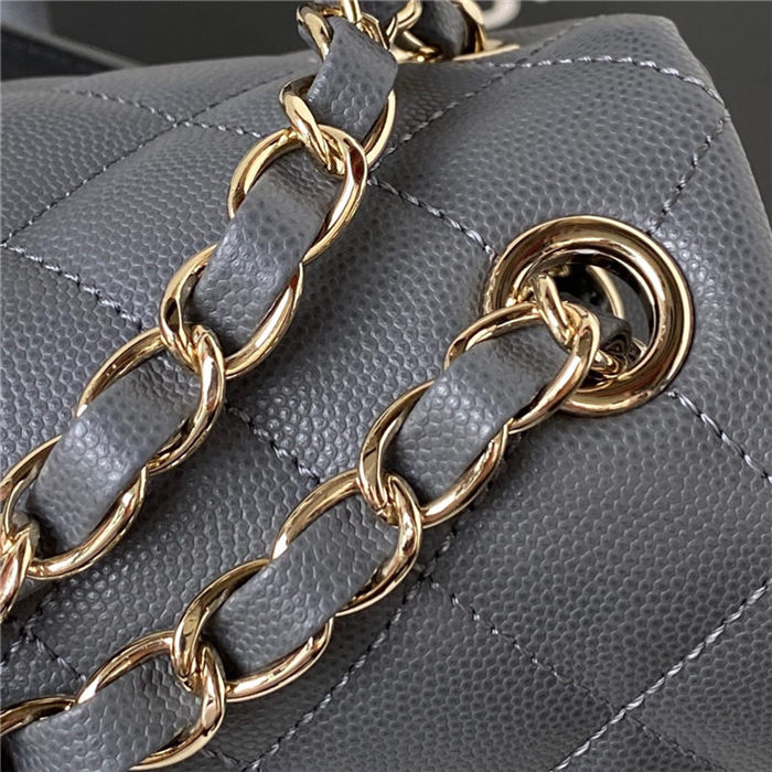 Chanel BACKPACK AS4398 Grained Shiny Calfskin & Gold-Tone Metal Grey A