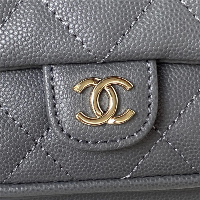 Chanel BACKPACK AS4398 Grained Shiny Calfskin & Gold-Tone Metal Grey A