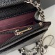 Classic Wallet on Chain AP0250 Grained Calfskin Black Silver Metal A