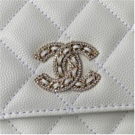 Chanel Wallet on Chain AP2734 Grained Calfskin & Gold-Tone Metal White A