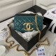 Chanel FLAP PHONE HOLDER WITH CHAIN Shiny Lambskin & Gold-Tone Metal AP3207 Olive A