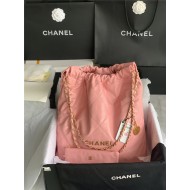 Chanel 22 LARGE HANDBAG Shiny Calfskin & Gold-Tone Metal AS3262 Coral High